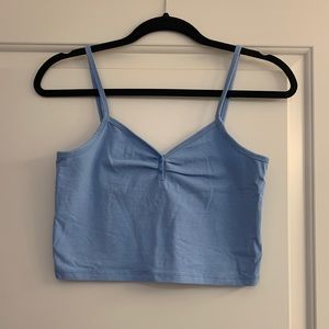 Blue cropped tank top